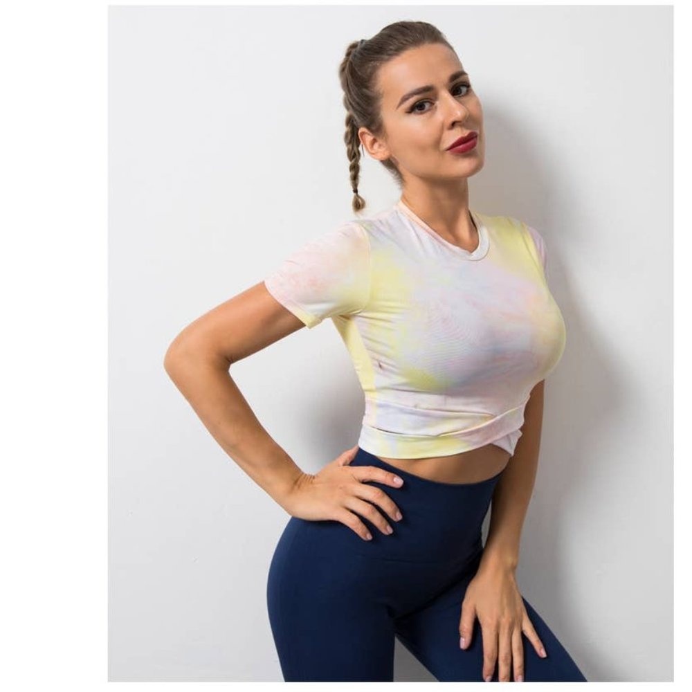 Yoga suit Quick dry exercise suit short sleeves